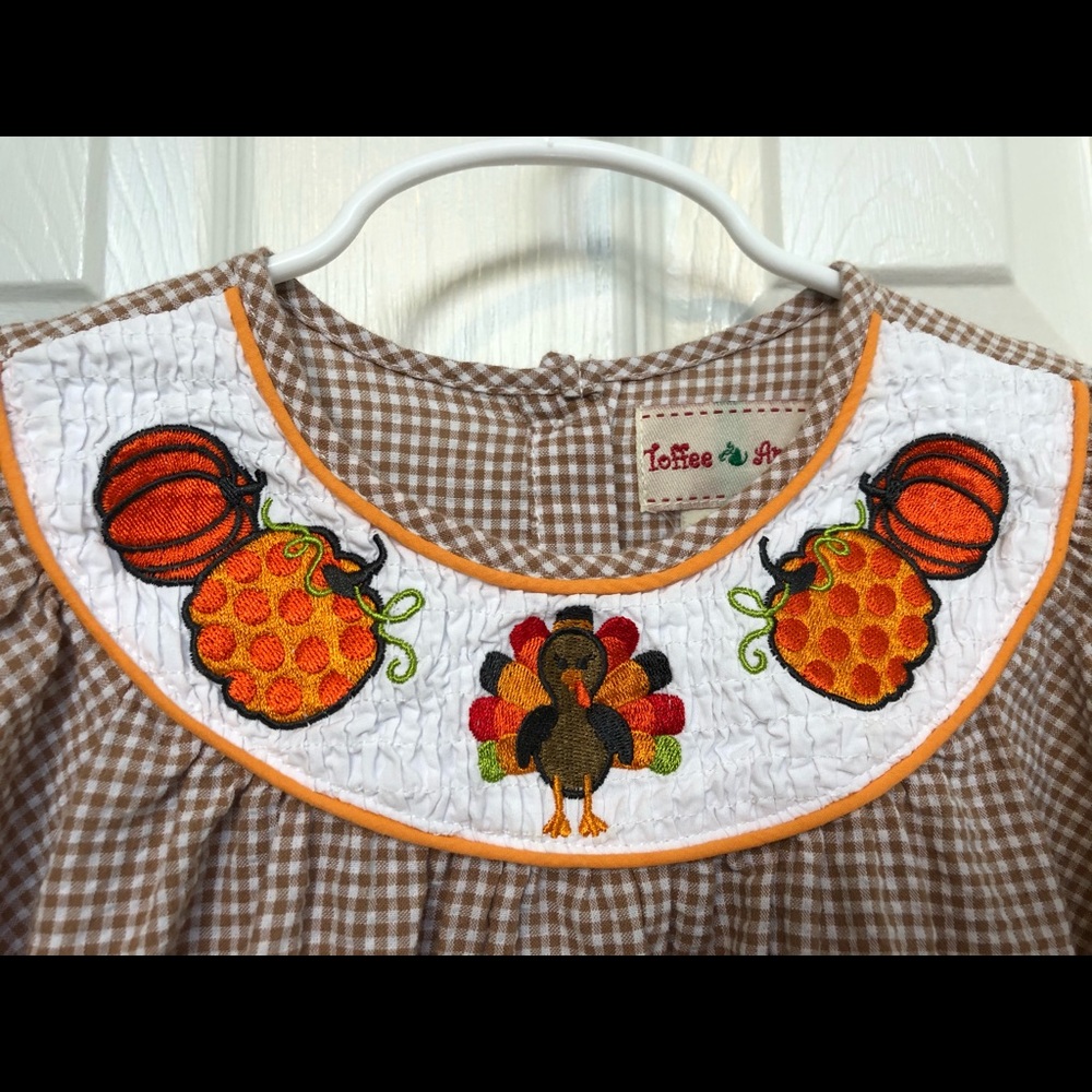 Girls Smocked Thanksgiving Dress